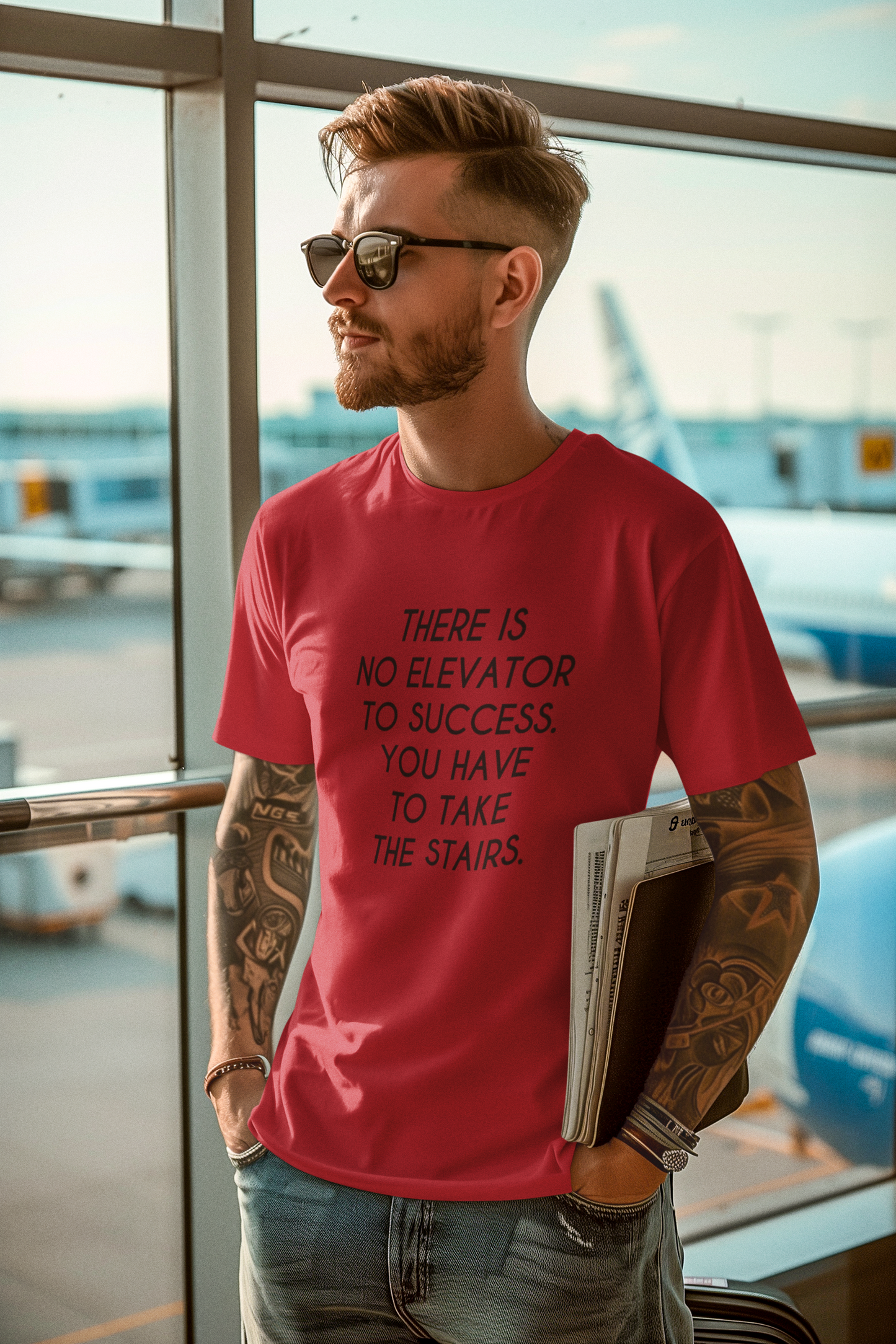 Marškinėliai - There is no elevator to success (Unisex)