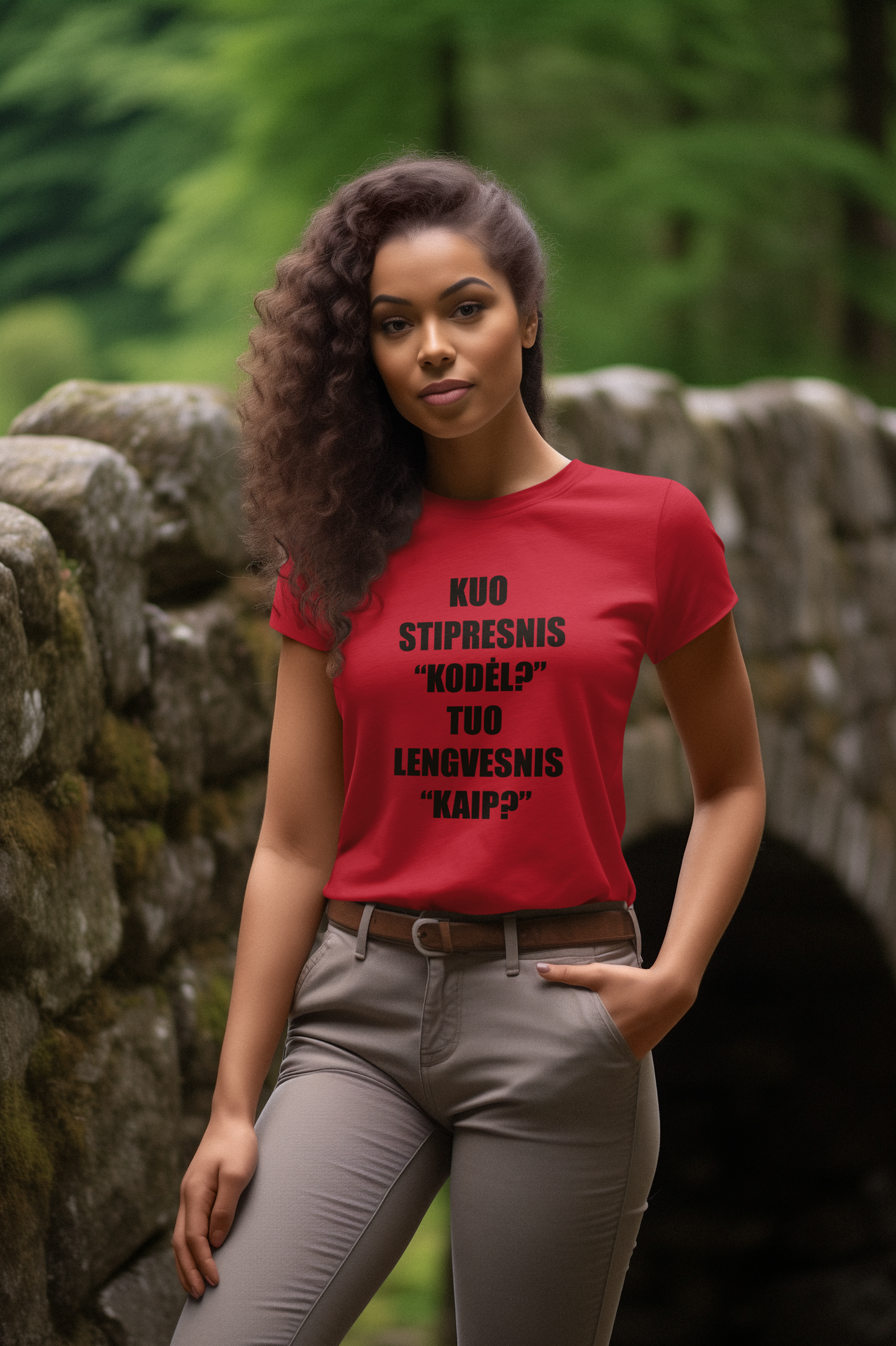 Marškinėliai - Kuo stipresnis kodėl? Tuo lengvesnis kaip? (Unisex)